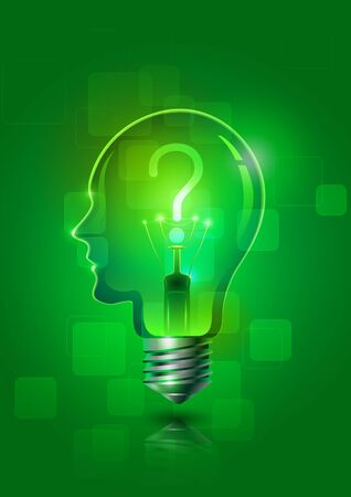 Abstract Creative Thinking Green Background, Vector Illustrationのイラスト素材
