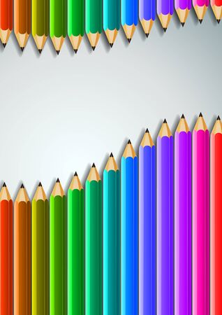 Idea with Colorful Pencils Background, Vector Illustrationのイラスト素材