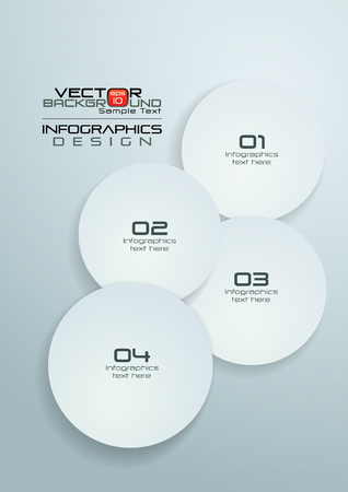 White Circles Infographics Design, Vector Illustrationのイラスト素材