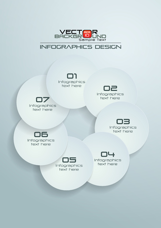 White Circles Infographics Design, Vector Illustrationのイラスト素材