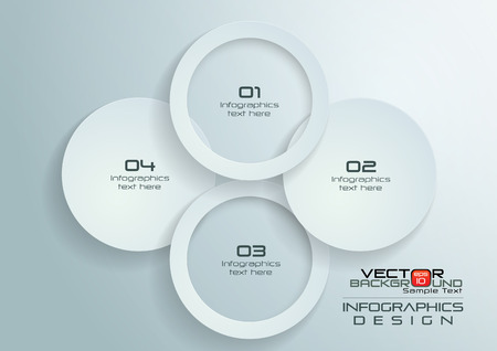 White Paper Circles Infographics Design, Vector Illustrationのイラスト素材