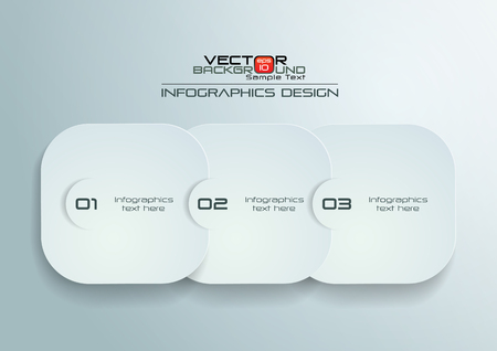 White Paper Rounded Rectangles Infographics Design, Vector Illustrationのイラスト素材