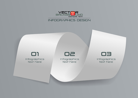 3d White Paper Infographics Design, Vector Illustrationのイラスト素材