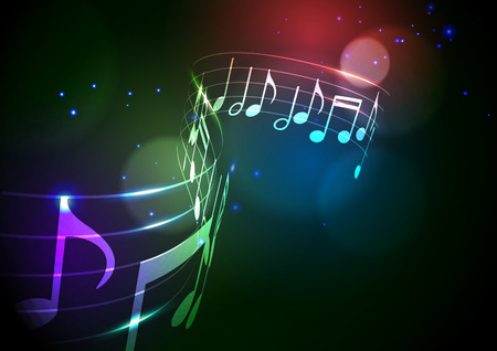 Abstract Notes with Light Bokeh Background, Vector Illustrationのイラスト素材