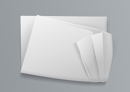 3d White Paper Background, Vector Illustrationのイラスト素材