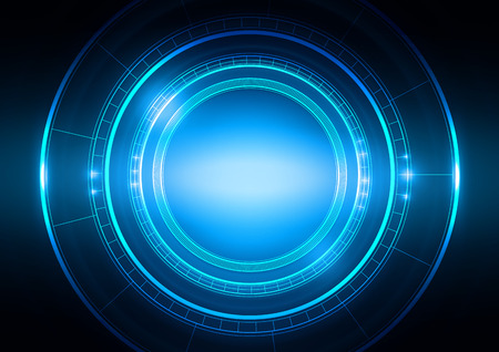Abstract  Circle  Technology with Light Blue Background, Vector Illustrationのイラスト素材