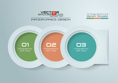 3D White Paper Infographics Design, Vector Illustrationのイラスト素材