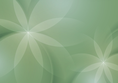 Abstract Floral on Sage Green Background, Vector Illustrationのイラスト素材