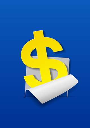 Dollar Sign on Blue Background, Vector Illustrationのイラスト素材