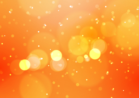 Abstract Bokeh Lights on Orange Background, Vector Illustrationのイラスト素材