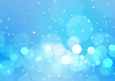 Abstract Bokeh Lights on Blue Background, Vector Illustrationのイラスト素材