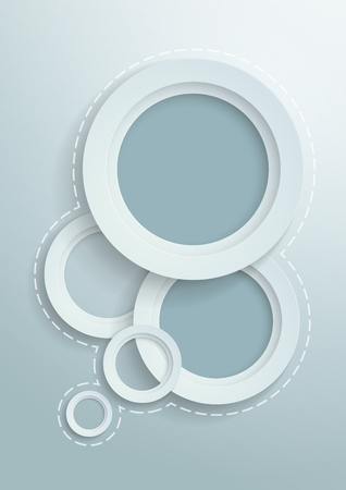 3D White Paper Circles Background, Vector Illustrationのイラスト素材