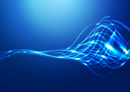 Abstract Lines Blue Background, Vector Illustrationのイラスト素材