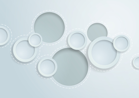 White Paper Circles Background, Vector Illustrationのイラスト素材