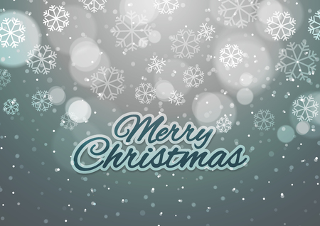 Merry Christmas Background with Snowflakes, Vector Illustrationのイラスト素材