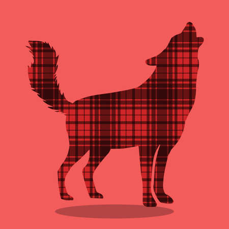 WILD, AND, FREE, CHECKERD, WOLF, RIGHT, 07, Vector, illustration, cartoonのイラスト素材