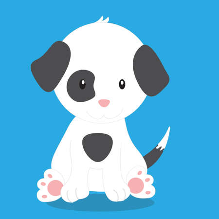 white, dog, sitting, 05, Vector, illustration, cartoon, graphic, vectorsのイラスト素材