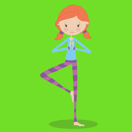 yoga, hair, orange, 03, Vector, illustration, cartoon, graphic, vectors,のイラスト素材