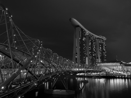 HELIX BRIDGE AT NIGHTの写真素材