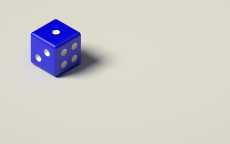 3D RENDERING OF DICE ISOLATED ON PLAIN BACKGROUNDの写真素材