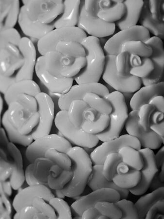 PATTERN DESIGN OF MOULDED ROSE PETALS SHAPE PORCELAINの写真素材