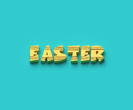 3D WORDS OF 'EASTER' ON PLAIN BACKGROUNDの写真素材