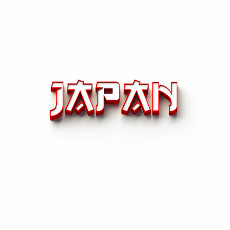 3D RENDERING WORDS 'JAPAN' ON PLAIN BACKGROUNDの写真素材