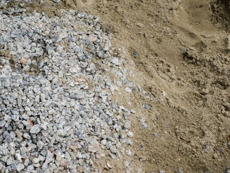 COLOR PHOTO OF SAND AND STONES FROM TOP VIEWの写真素材
