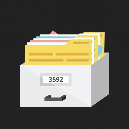 Box with Documentsのイラスト素材