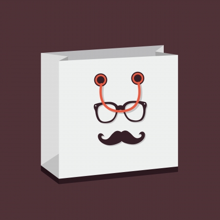 White Hipster Sale Bagのイラスト素材