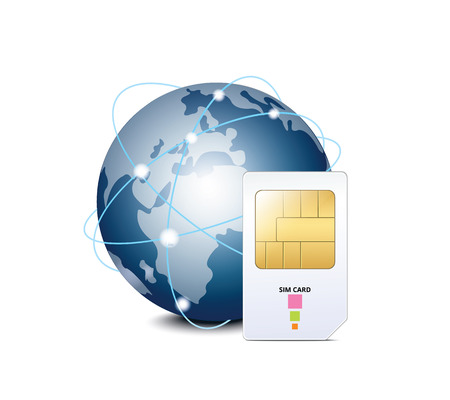 Planet and SIM Card Icon のイラスト素材