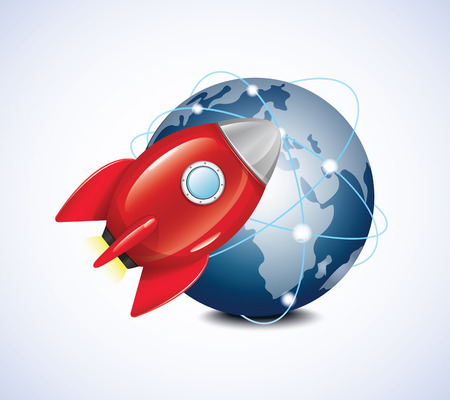 Planet And Rocketのイラスト素材