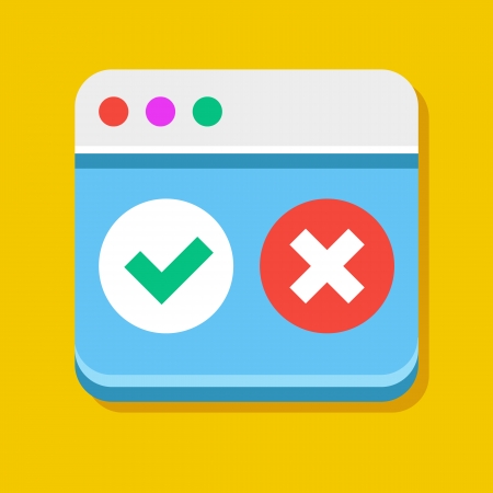 Vector Browser Accept Decline Iconのイラスト素材