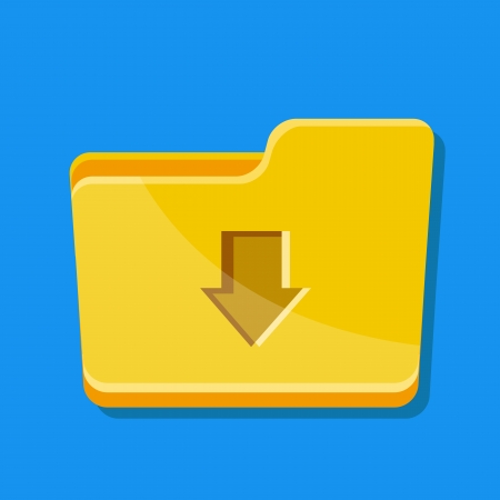 Vector Download Folder Icon のイラスト素材