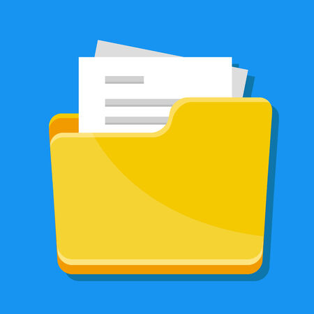 Vector Folder with Documents Iconのイラスト素材