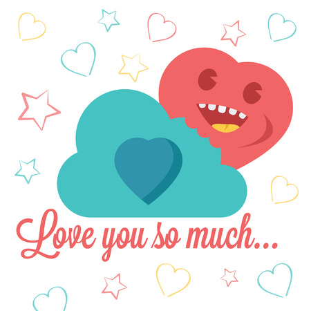 Vector  Love You So Much  Valentine s Day Illustrationのイラスト素材