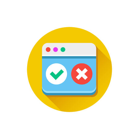 Vector Browser Accept Decline Iconのイラスト素材