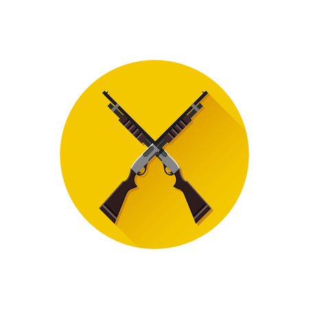 Vector Crossed Pump-Action Shotguns Iconのイラスト素材