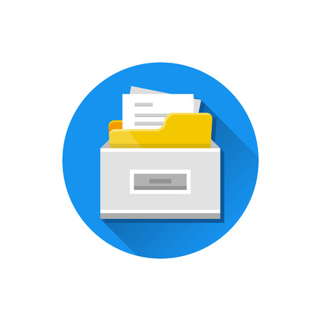 Vector File Cabinet with Documentsのイラスト素材