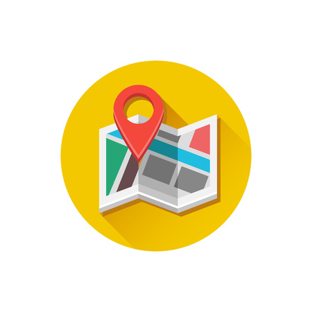 Vector Map and Map Label Iconのイラスト素材