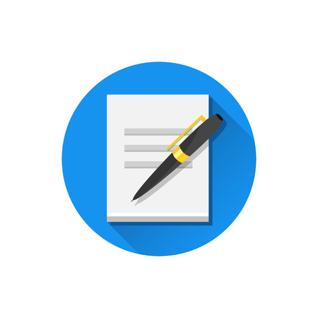 Vector Sheet of Paper and Pen Iconのイラスト素材