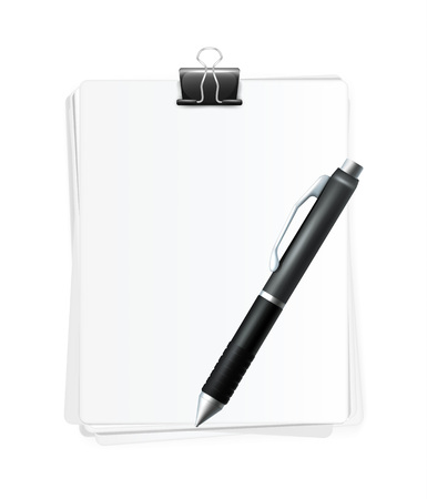 Realistic Blank Sheets of Paperのイラスト素材