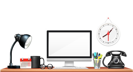 Realistic Workplace のイラスト素材