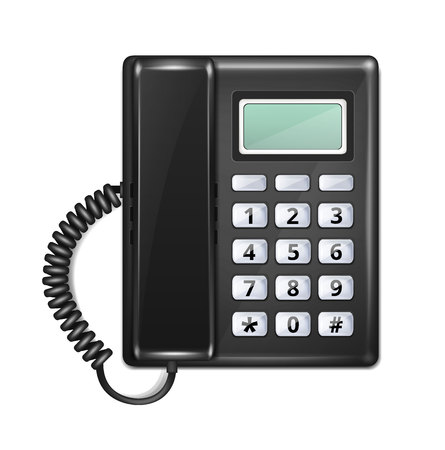 Isolated Realistic Telephone Top View のイラスト素材