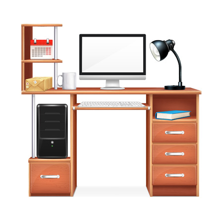 Realistic Workplace のイラスト素材