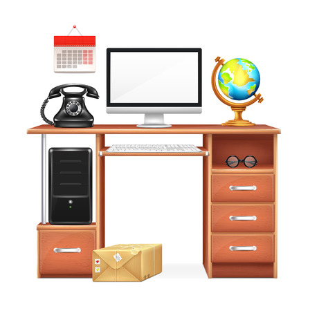 Realistic Workplaceのイラスト素材