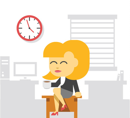 Coffee break. Vector flat illustrationのイラスト素材