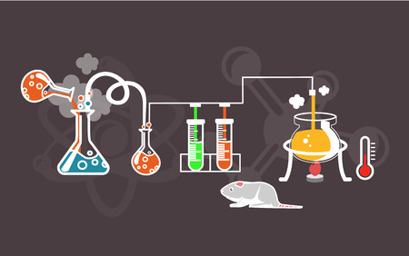 Vector flat chemistry infographic illustrationのイラスト素材