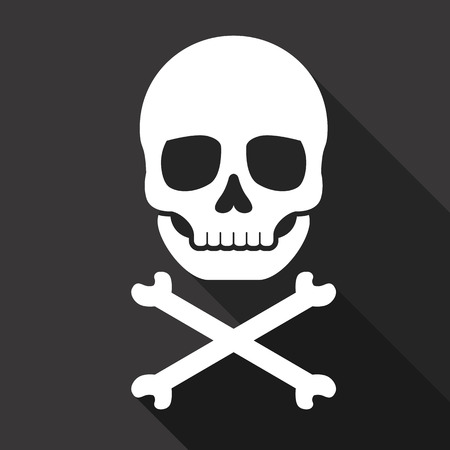 Vector Skull and Crossbones Flat Iconのイラスト素材