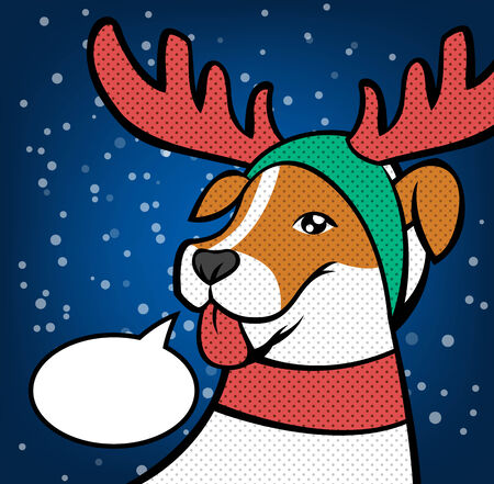 Christmas reindeer. Vector illustrationのイラスト素材